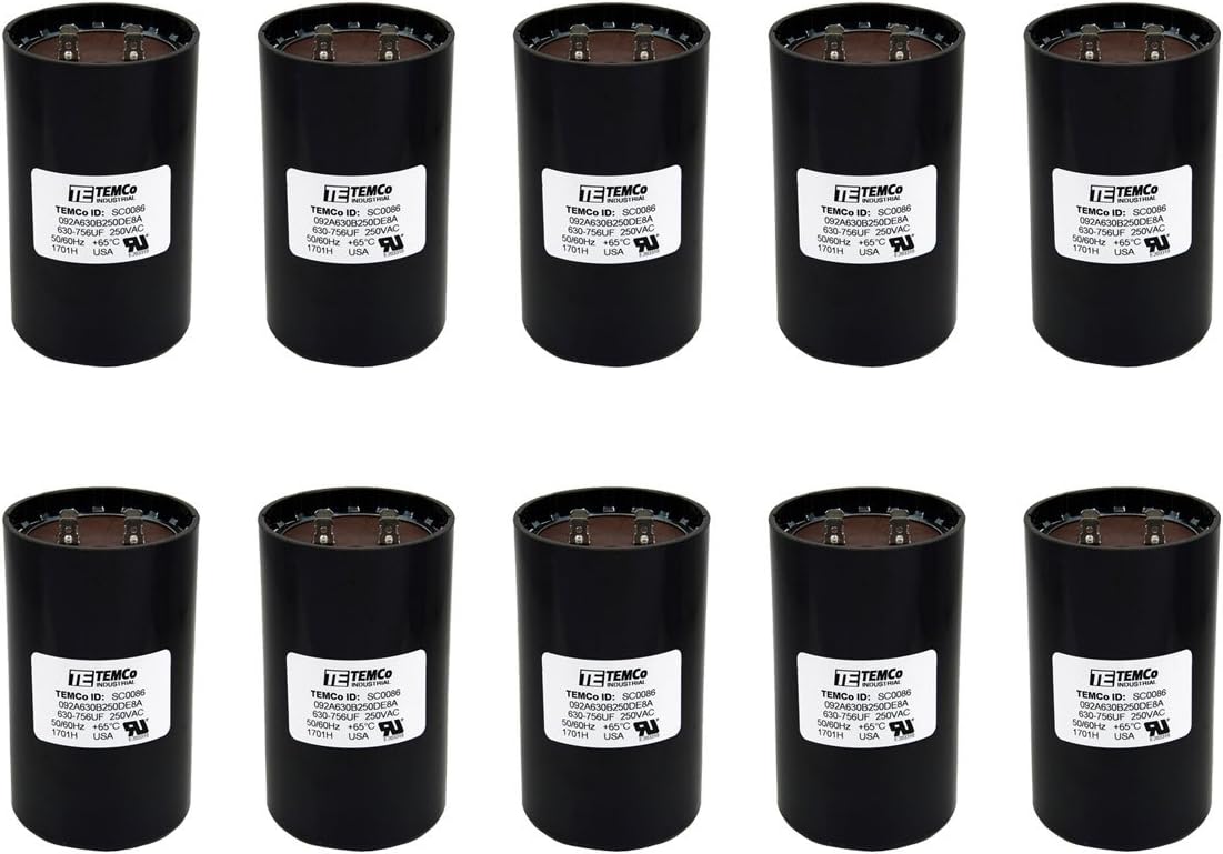 TEMCo Round Start Capacitor 630-750 uf/MFD 220-250 VAC Review