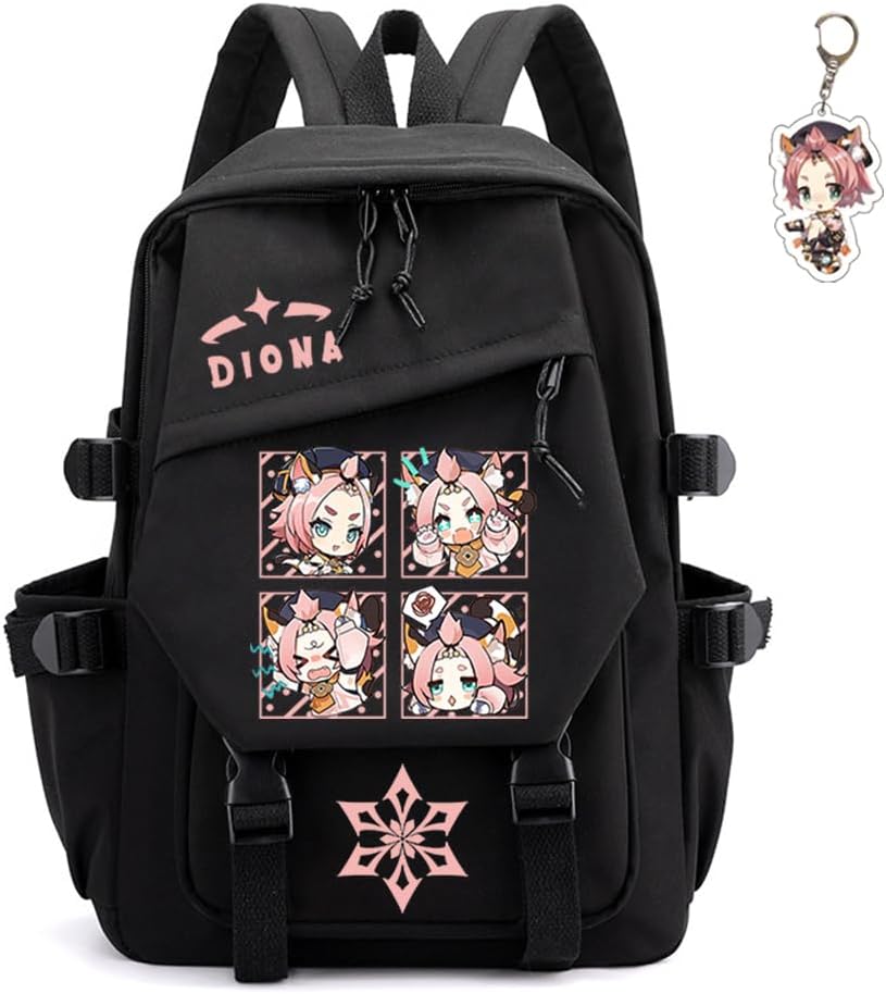 Genshin Impact Backpack Unisex Rucksack with Kawaii Design