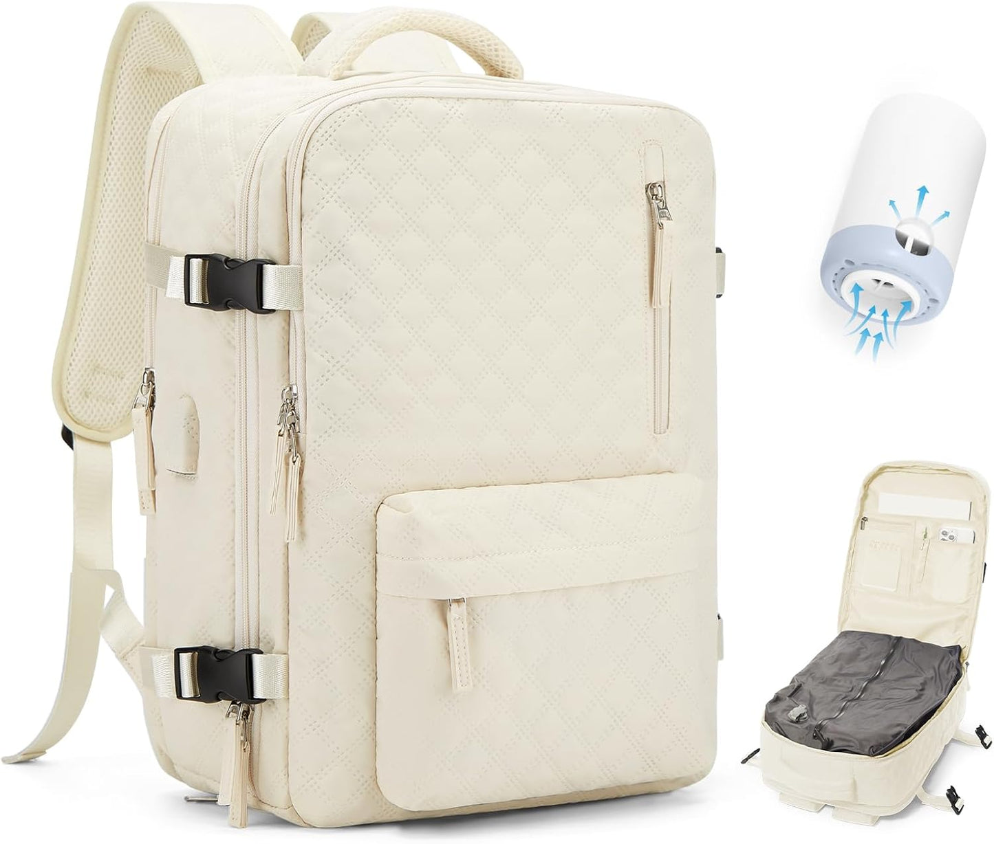 Vacuum Travel Backpack with Pump for Women and Men, 18x14x8 in