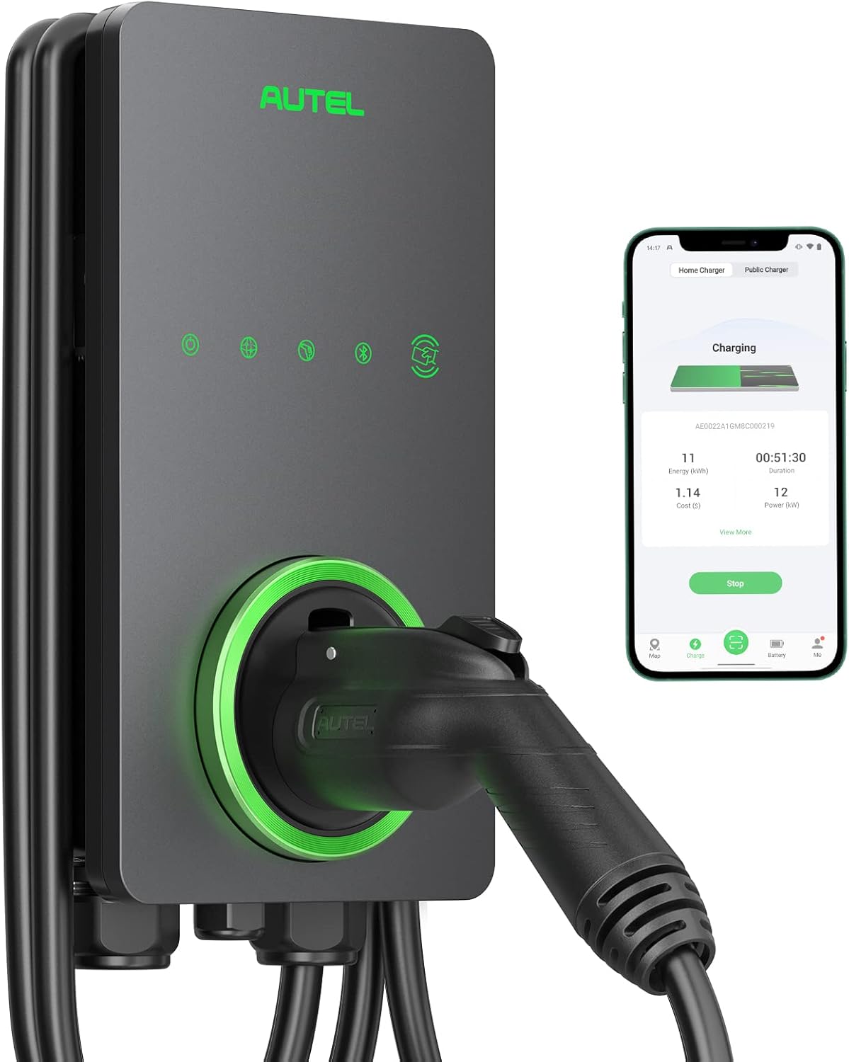 Autel 50A EV Charger: Fast, Wi-Fi Enabled