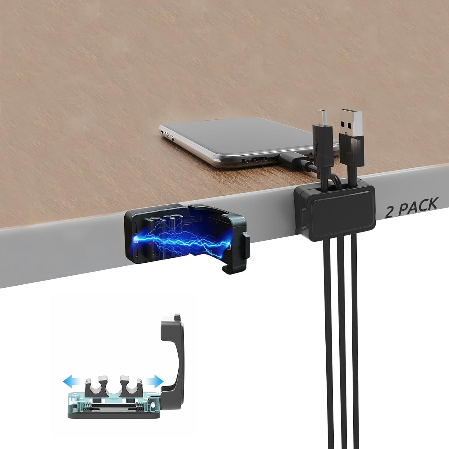 Adjustable Magnetic Cable Clips - Tidy Cables Effortlessly!