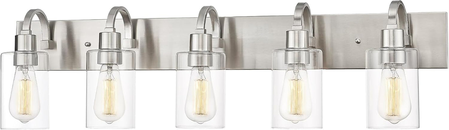Emliviar 5-Light Bathroom Vanity Light Fixture in Brushed Nickel