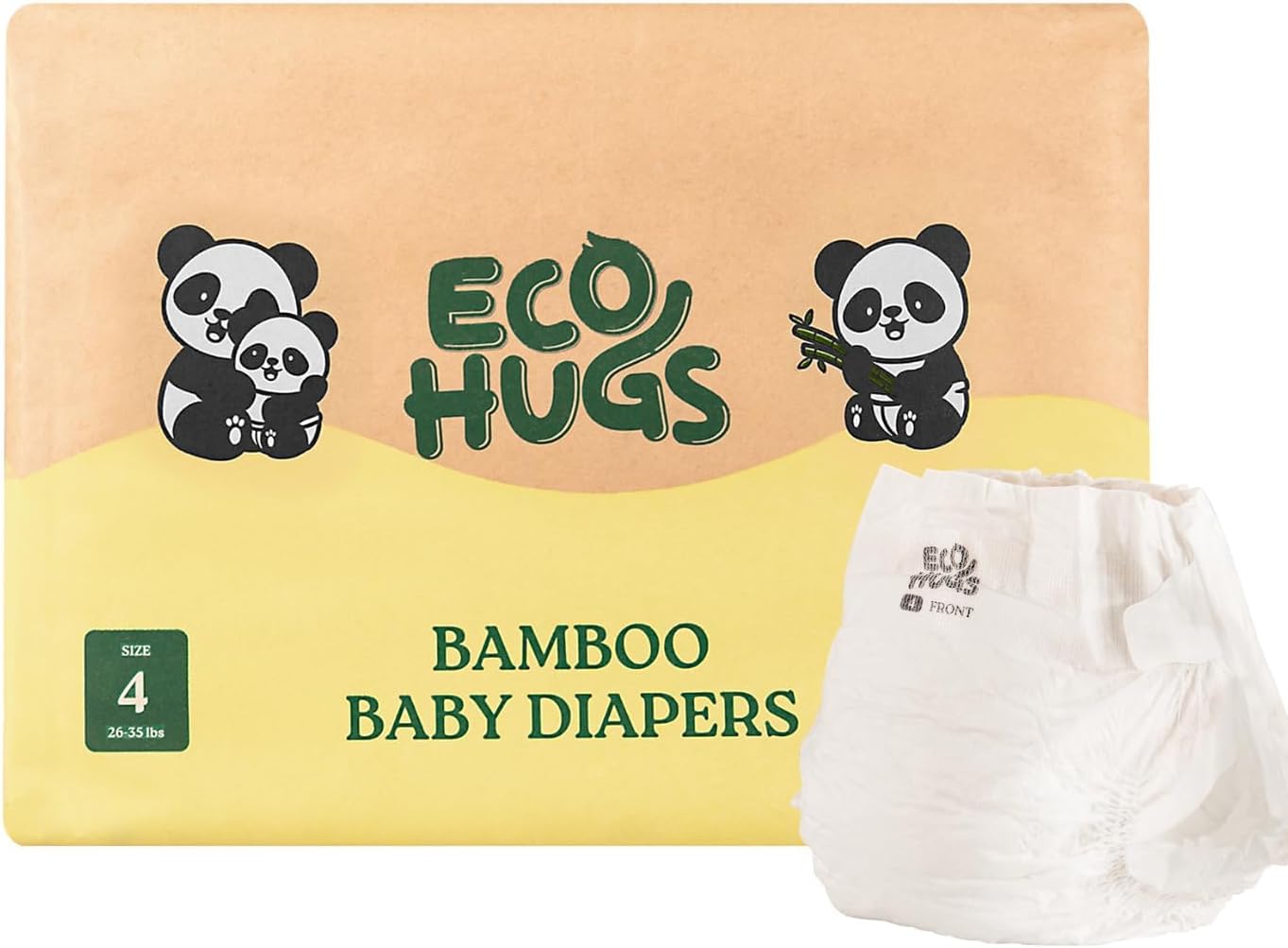Ultra-Soft Hypoallergenic Bamboo Diapers | Size 4 | Pack of 24
