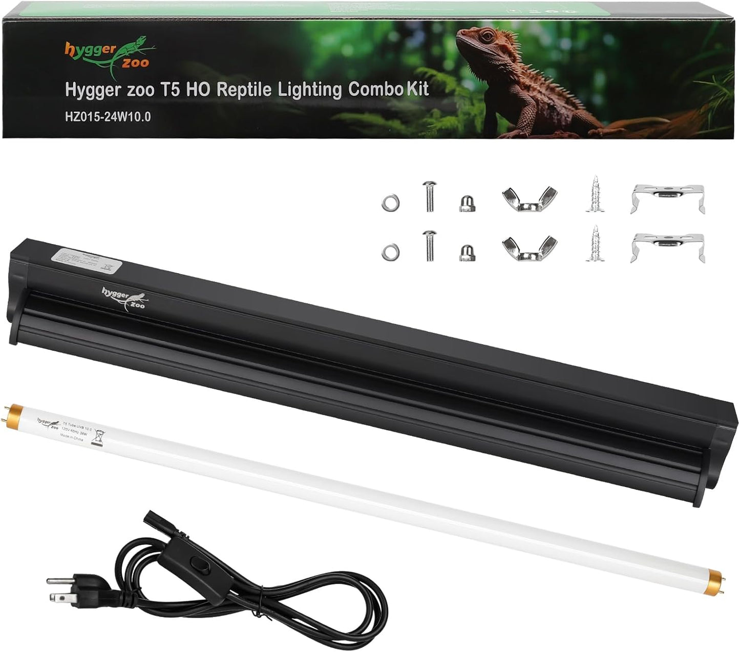 T5 UVB Reptile Light Fixture for Bearded Dragons and Turtles