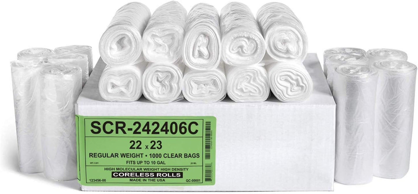 10 Gallon Trash Bags - High Density, Frustration Free, USA Made