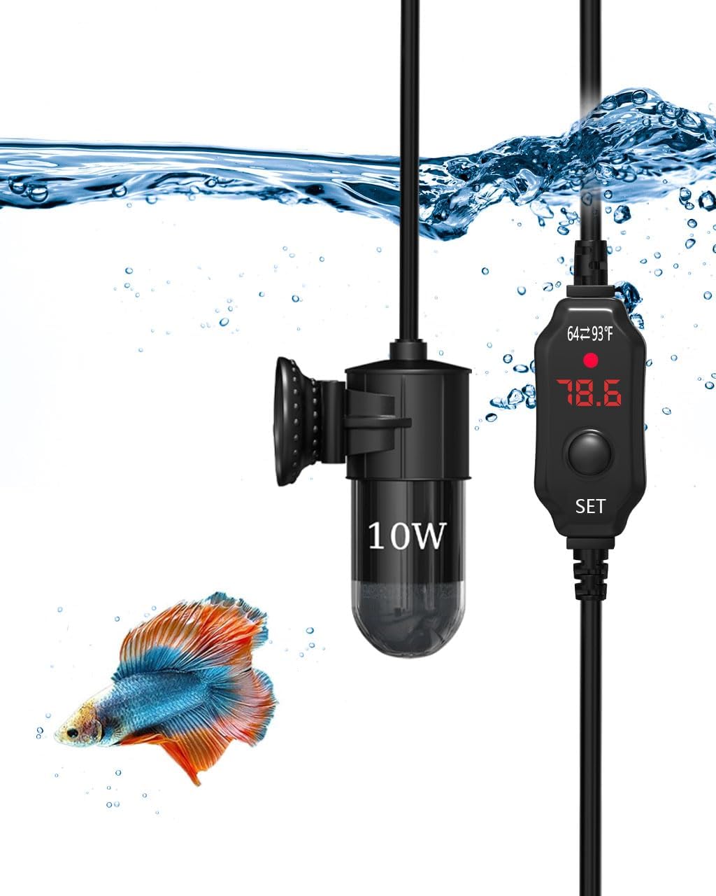 10W Submersible Aquarium Heater KINGYEENUO