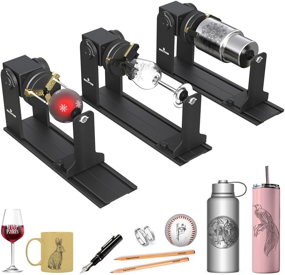 Mecpow G5 Rotary Roller for Multi-Shaped Objects Engraving