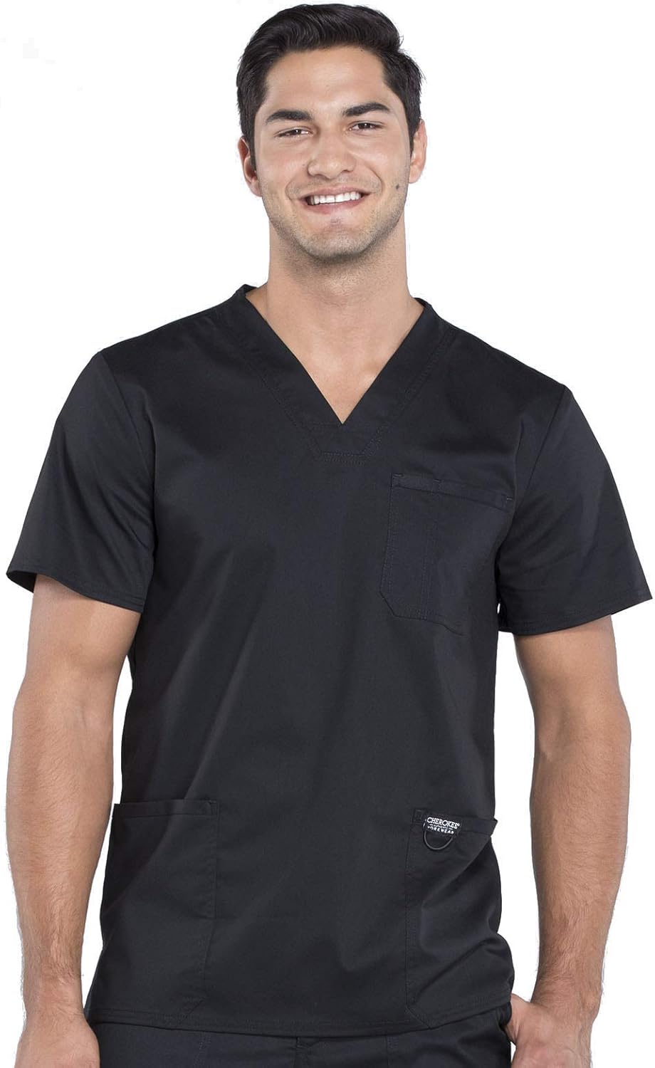 Cherokee V-Neck Men's Scrubs Top with Pockets for Comfort