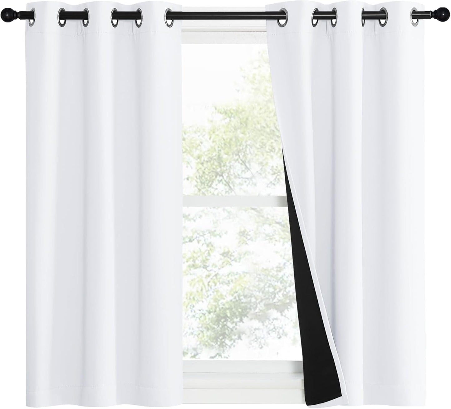 NICETOWN 100% Blackout Lined Curtains for Small Windows
