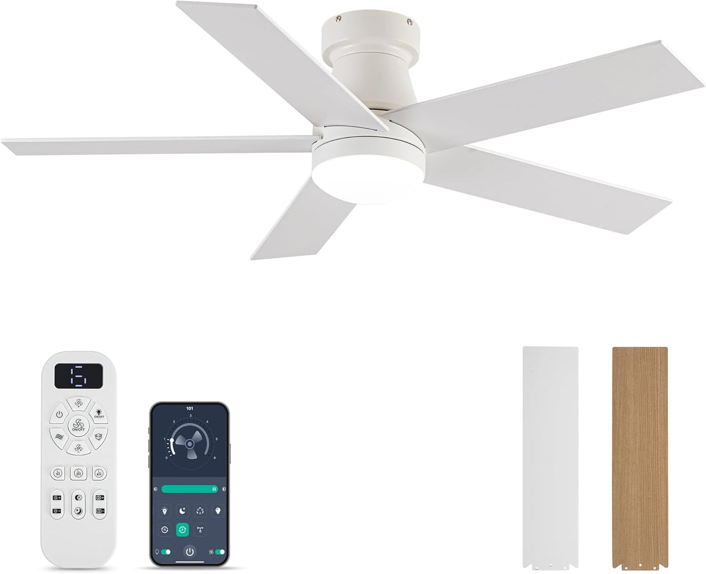 Low Profile Ceiling Fan with Lights and Remote Control Features