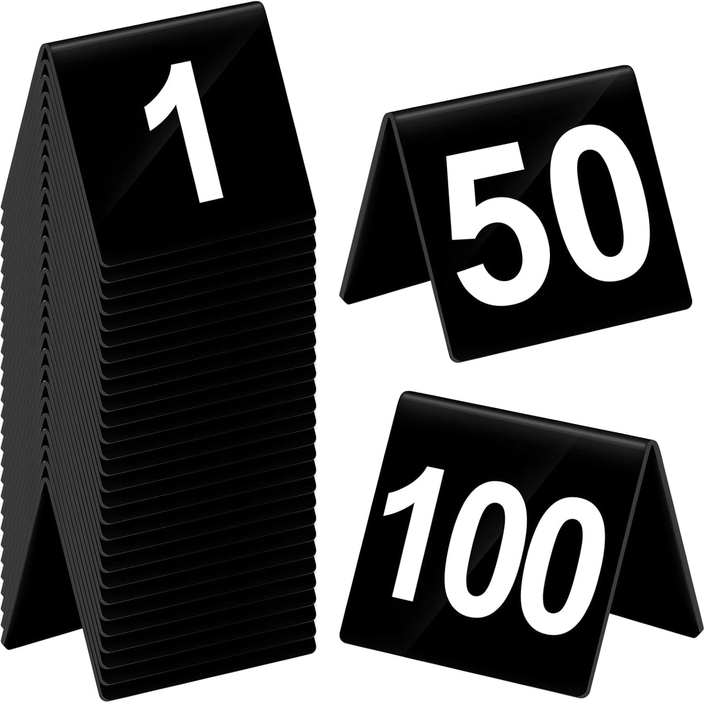 100 Pcs Acrylic Table Numbers for Weddings and Events - Minimalist