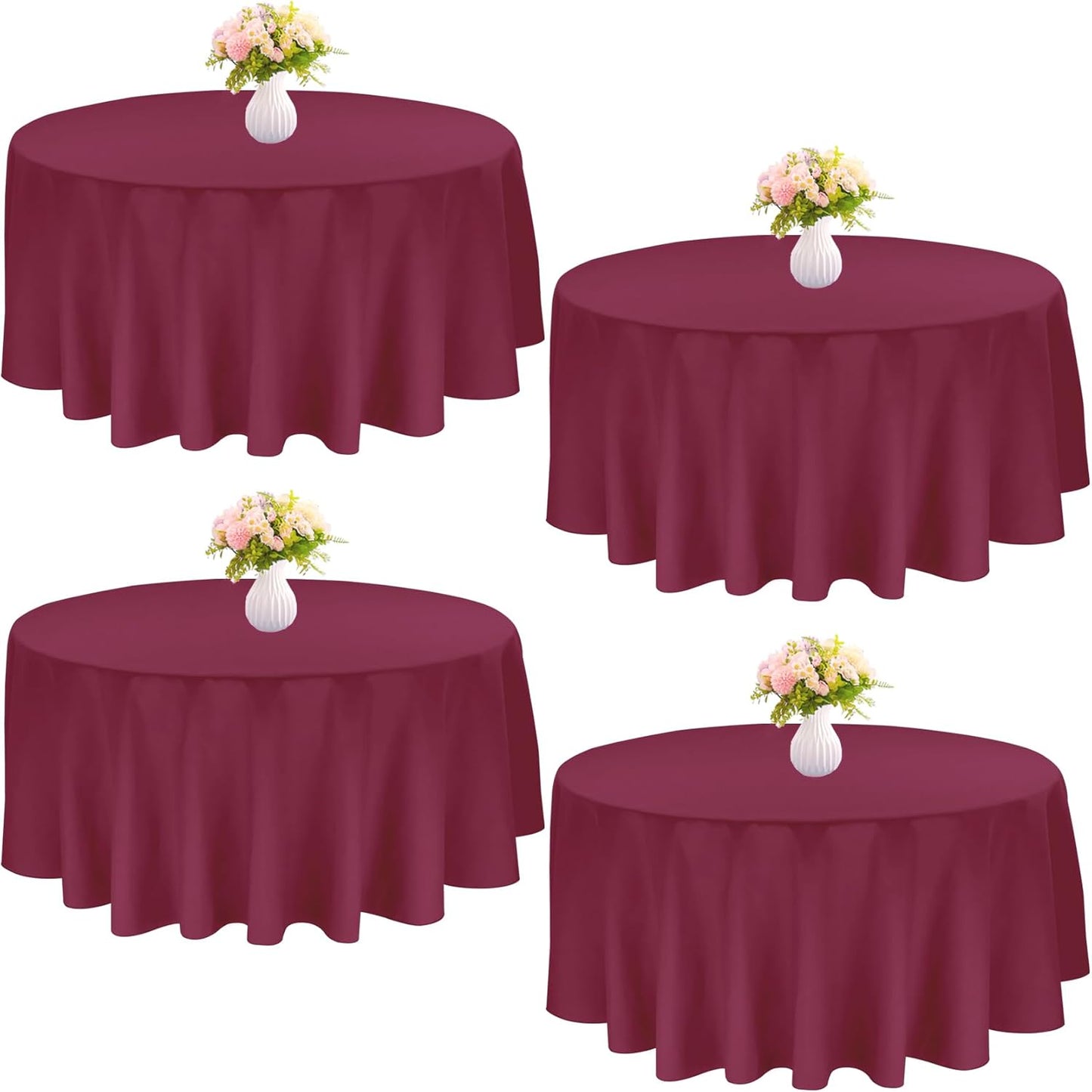 4 Pack 90 Inch Round Tablecloths for Elegant Events and Decor
