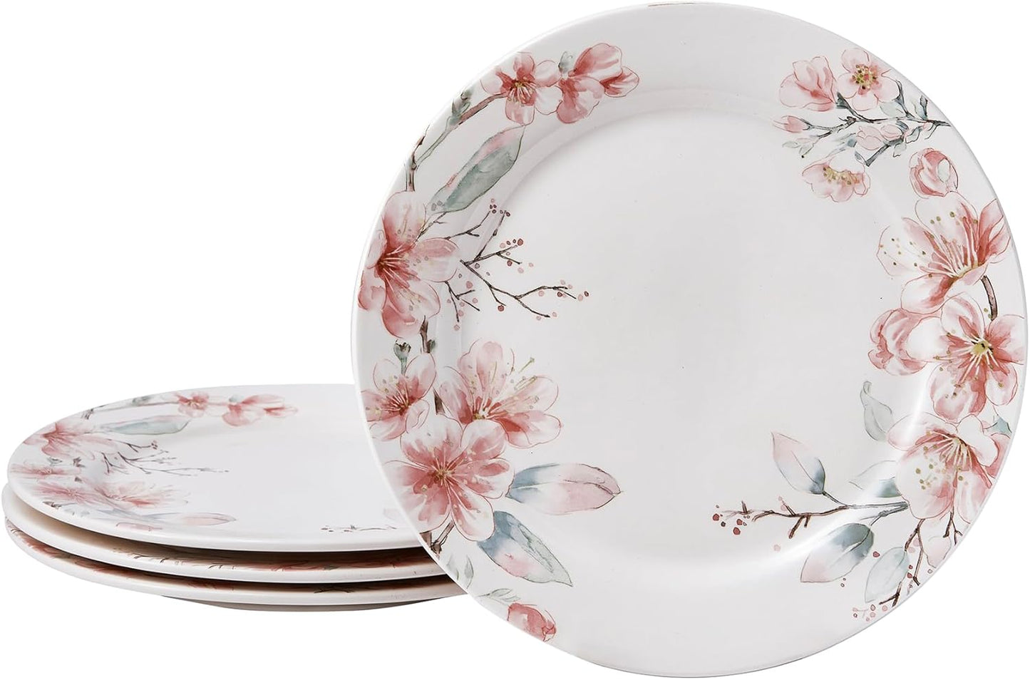 Bico Spring Sakura Dinner Plates Set of 4, 11 Inch Ceramic