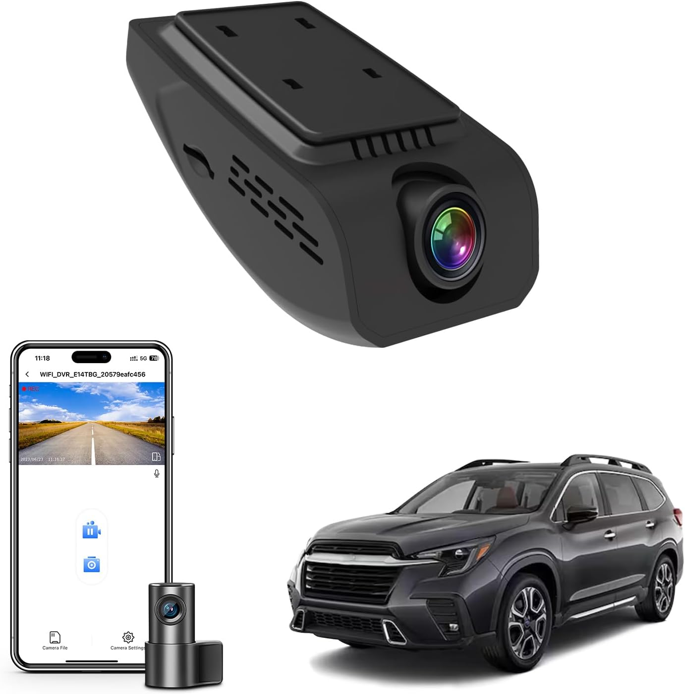Mangoal Front 4K & Rear 1080P Dash Cam for Subaru Ascent