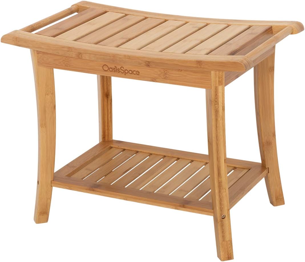OasisSpace Bamboo Shower Bench: Waterproof Spa Seat