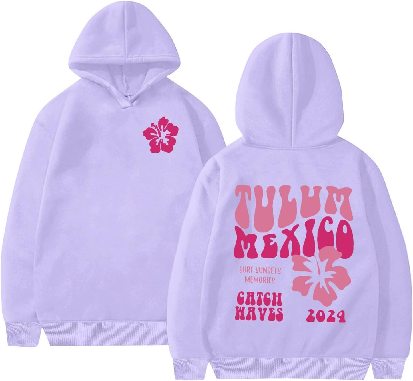 Pink Palm Puff Hoodie: Cozy Memories & Mexico Sunsets