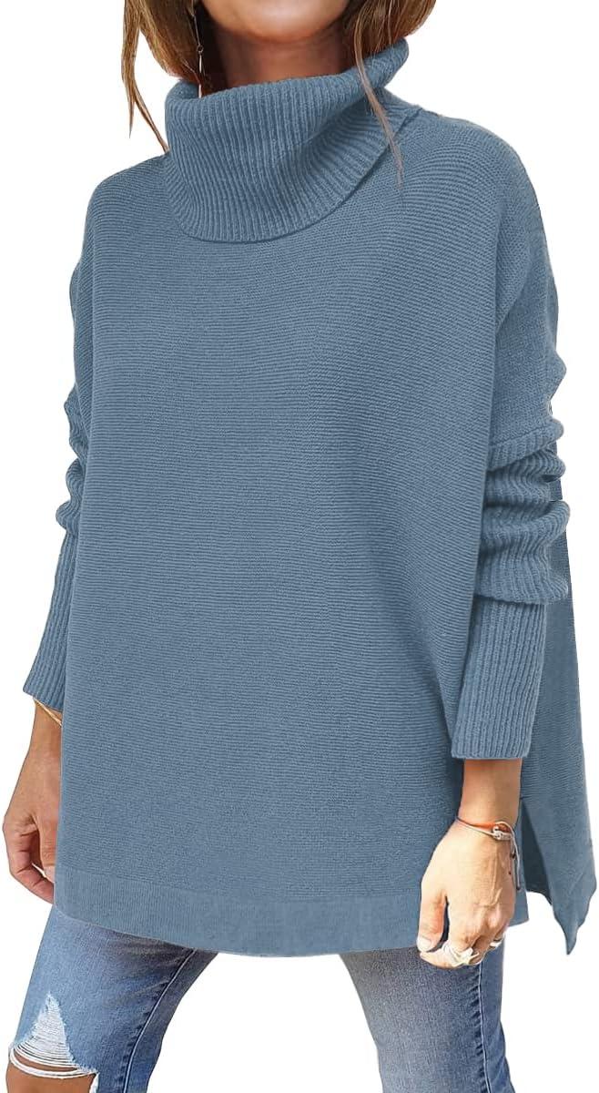 LILLUSORY Women's Turtleneck Oversized Sweater for Chic Style