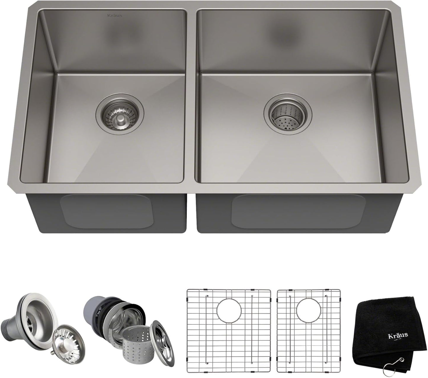 KRAUS Standart Pro 33-inch Undermount Double Bowl Kitchen Sink
