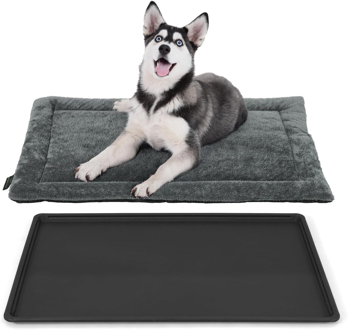 Machine-Washable Dog Bed Pad & Tray for 42-Inch Crates