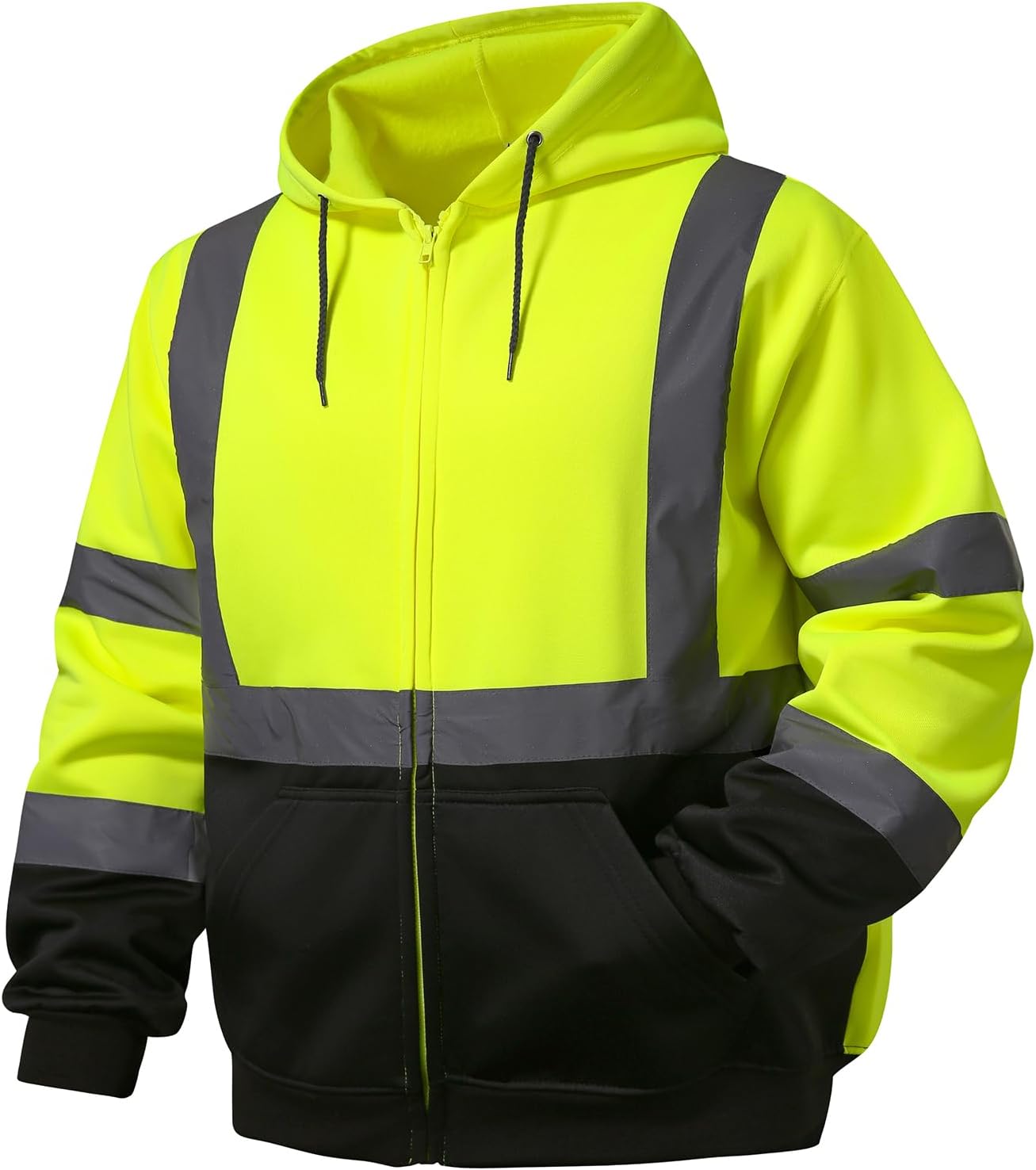 Hi Vis Work Safety Hoodies for Men - Reflective Construction Jacket