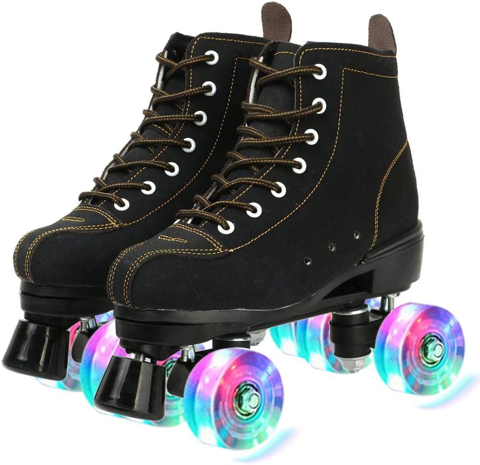 XUDREZ Cowhide Roller Skates for Men and Women - High-Top Design