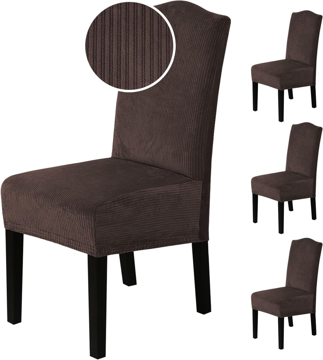 H.VERSAILTEX Velvet Dining Chair Covers for Stylish Protection