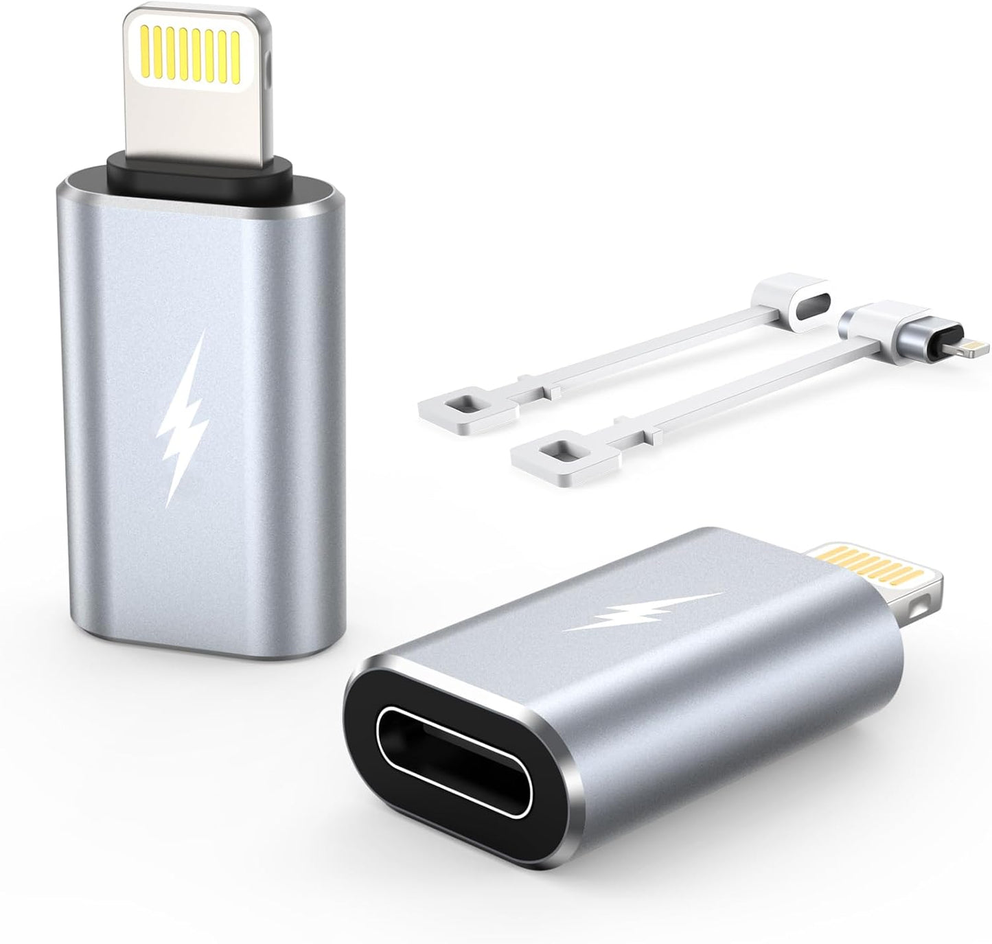 TechMatte USB C to Lightning Adapter 2Pk: Fast Charging for iPhone