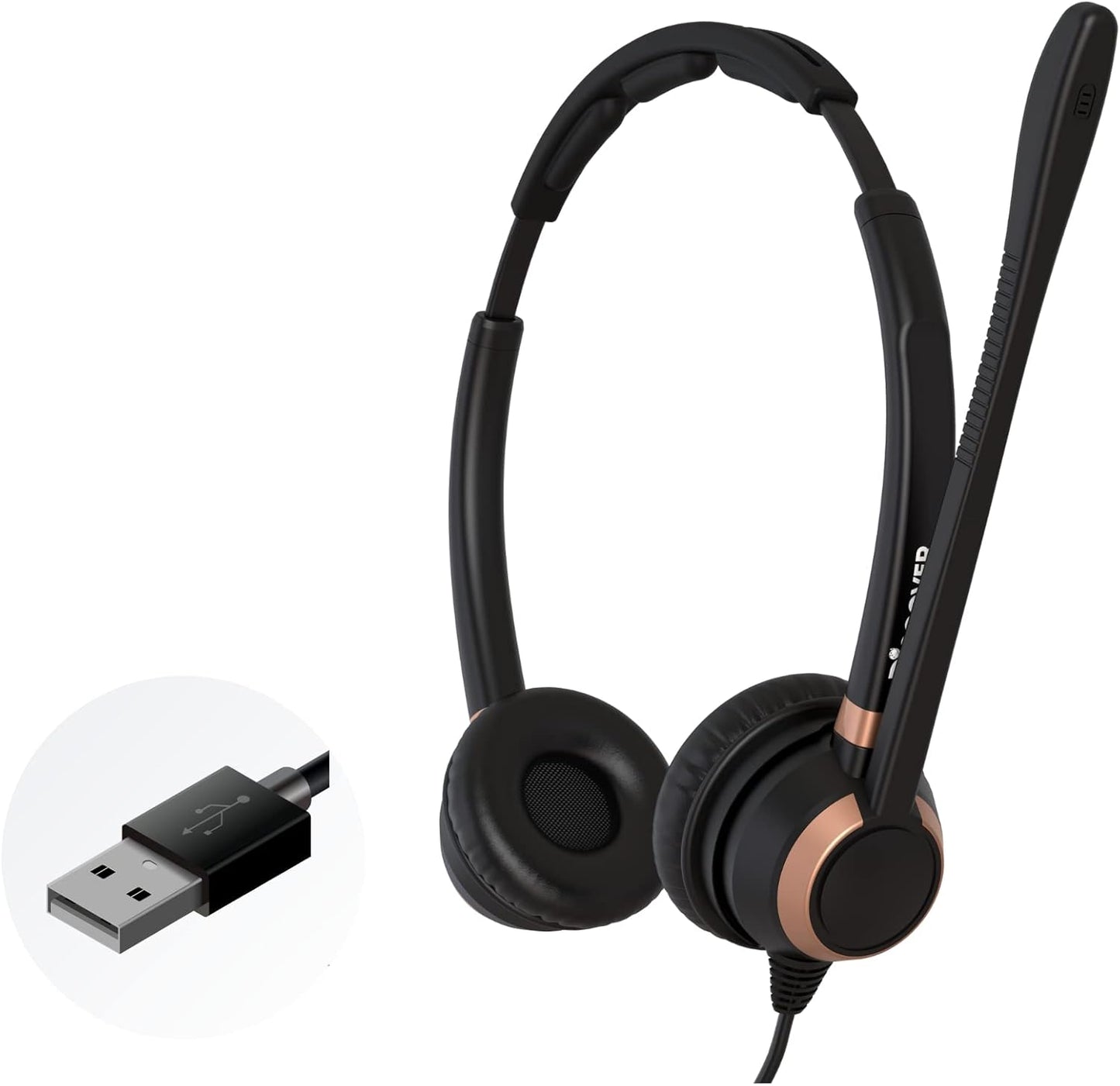Discover D712U Corded USB Softphone Headset for Professionals