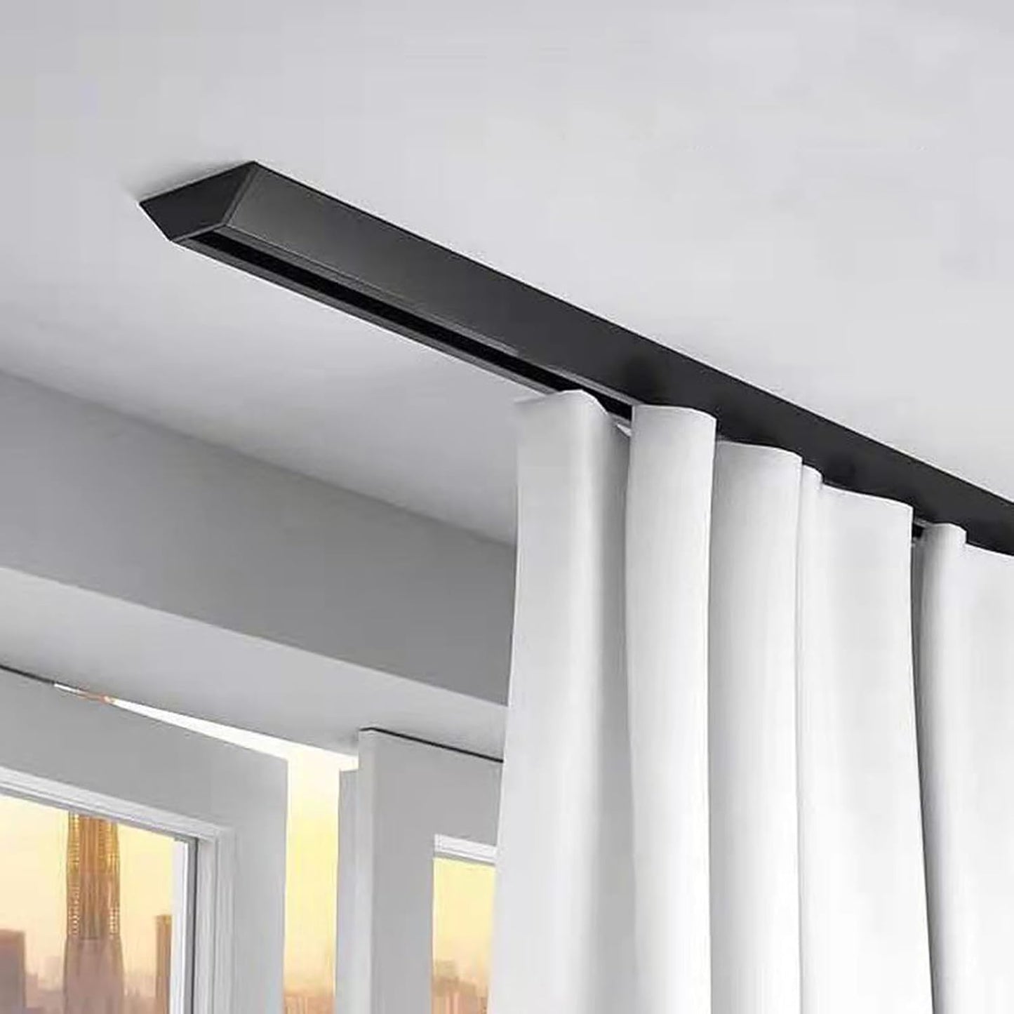 SUZEPER 5.9ft Ultra-Thin Ceiling Curtain Track: Noiseless Elegance!