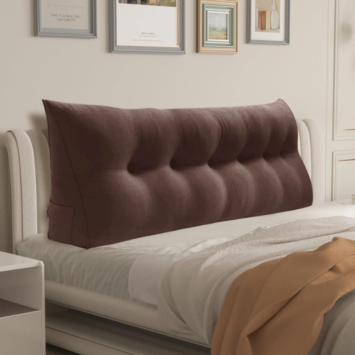 WOWMAX Triangular Bed Wedge Pillow for Headboard Comfort