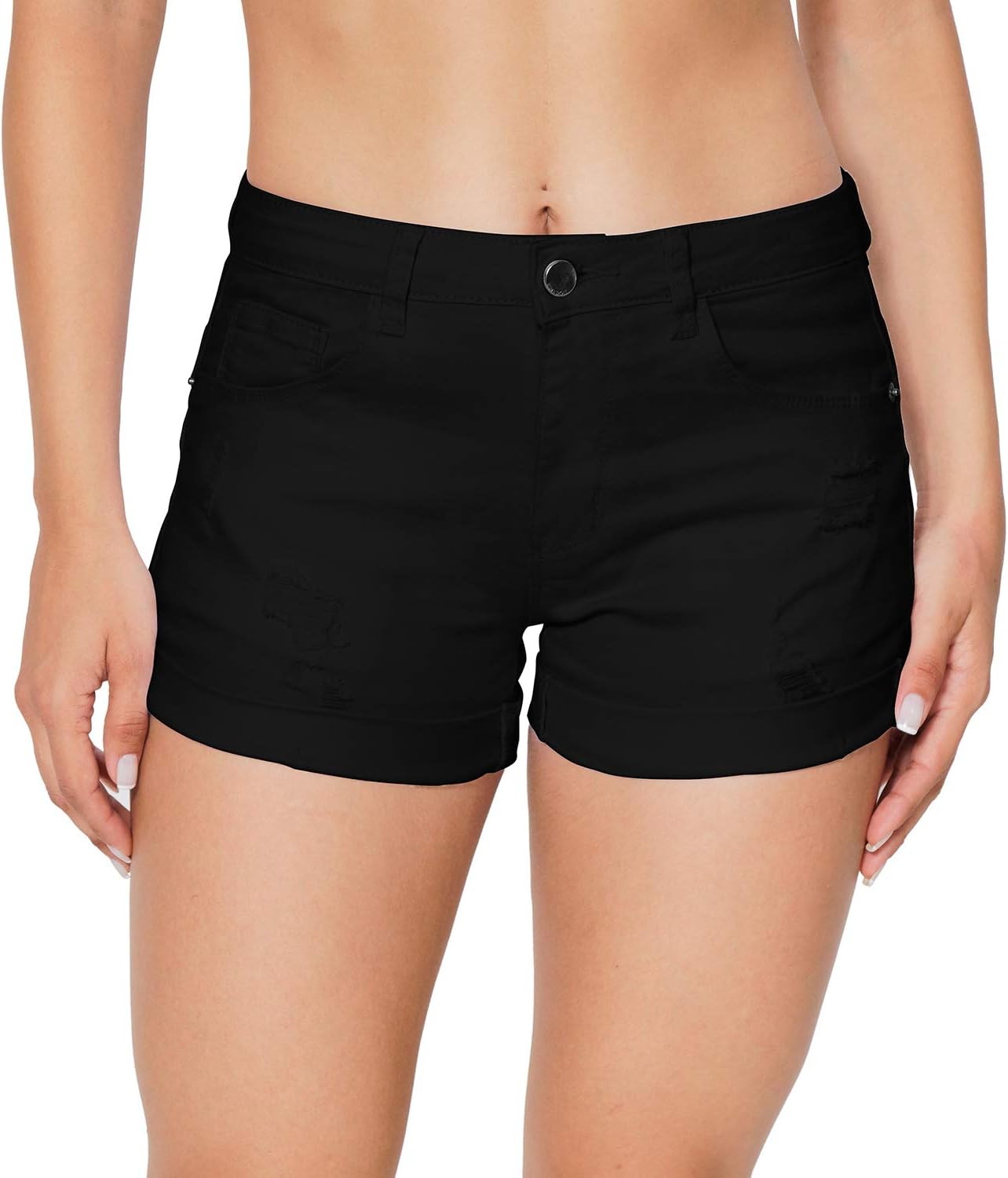 HOCAIES Women's Mid Rise Jean Shorts for Summer Style