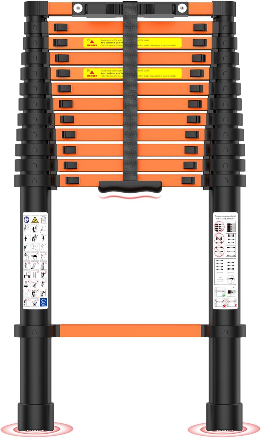 Telescoping Ladder 12.5 FT Heavy Duty Multi-Purpose Collapsible