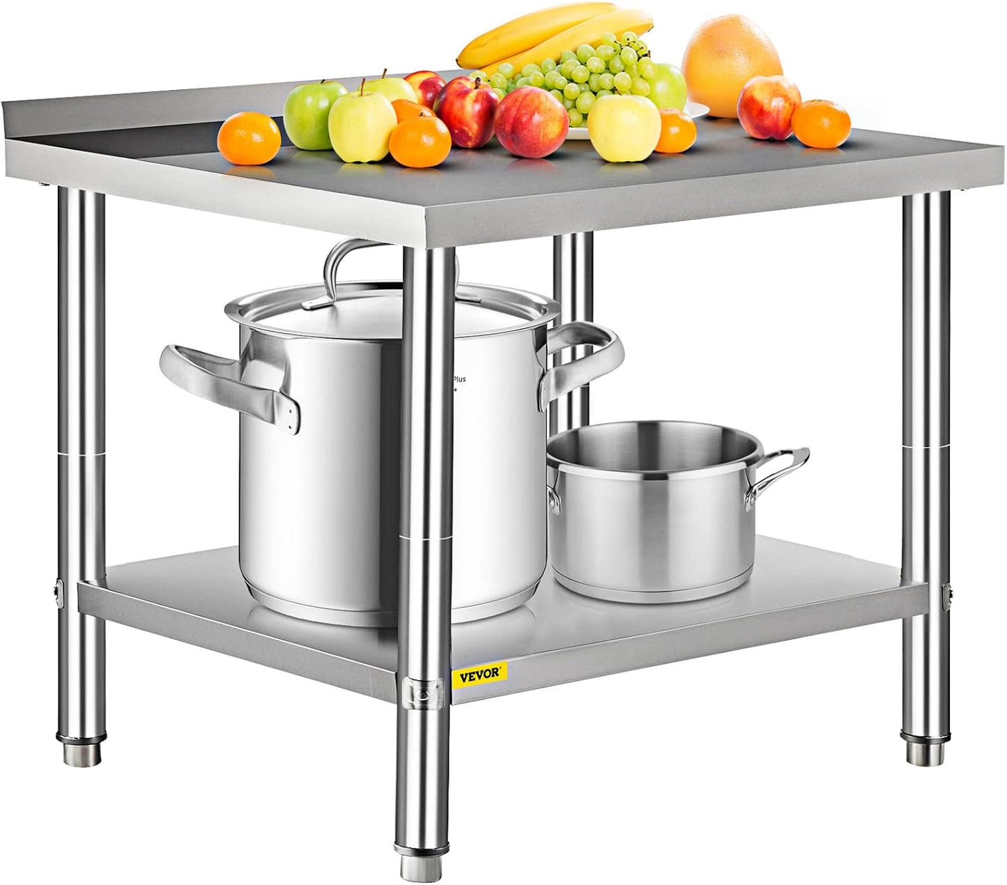 Commercial Grade VEVOR Stainless Steel Prep Table - Maximize Kitchen Efficiency!