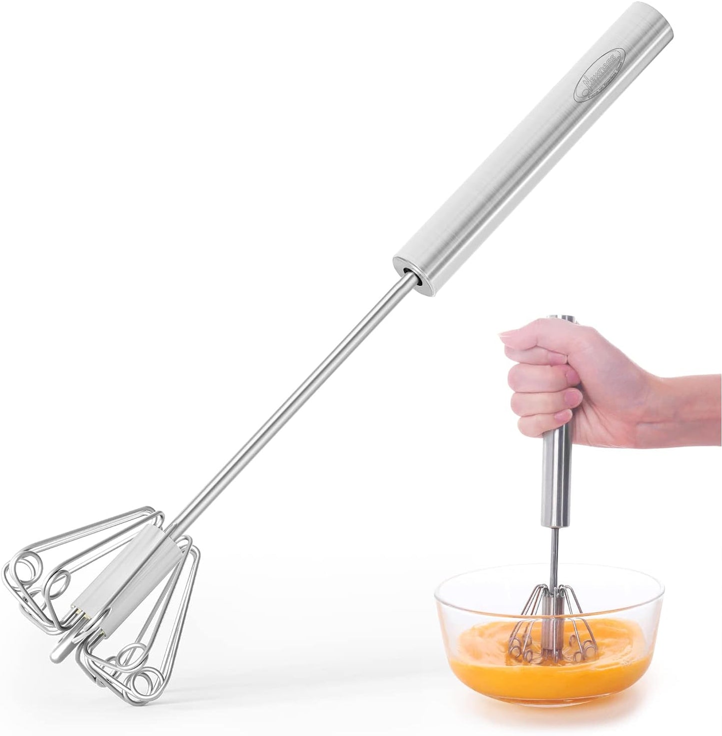 Whizzy Whisk: Semi Automatic Stainless Steel Blender