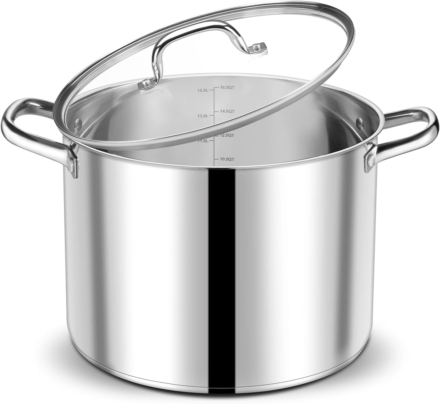 16 QT Stainless Steel Stock Pot for All Cooking Needs