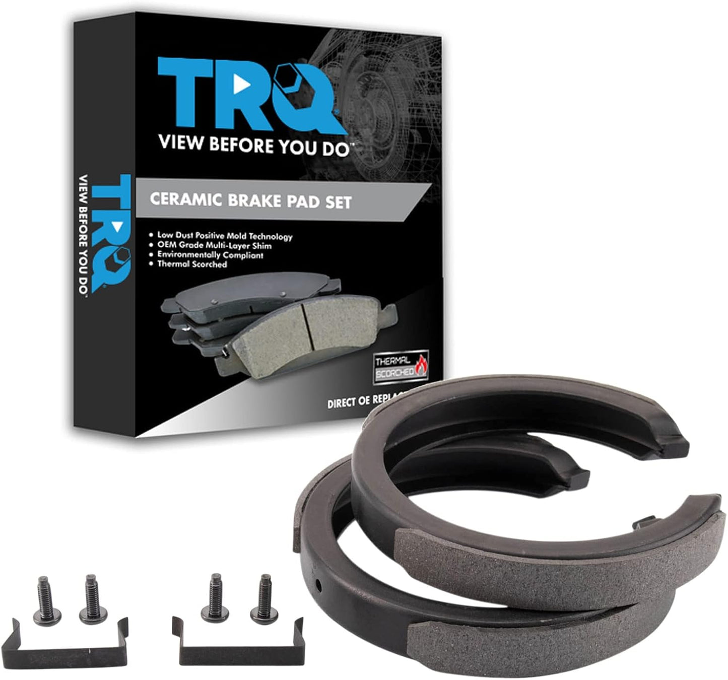 TRQ Parking Brake Shoe Set for 97-10 Buick Cadillac Chevy