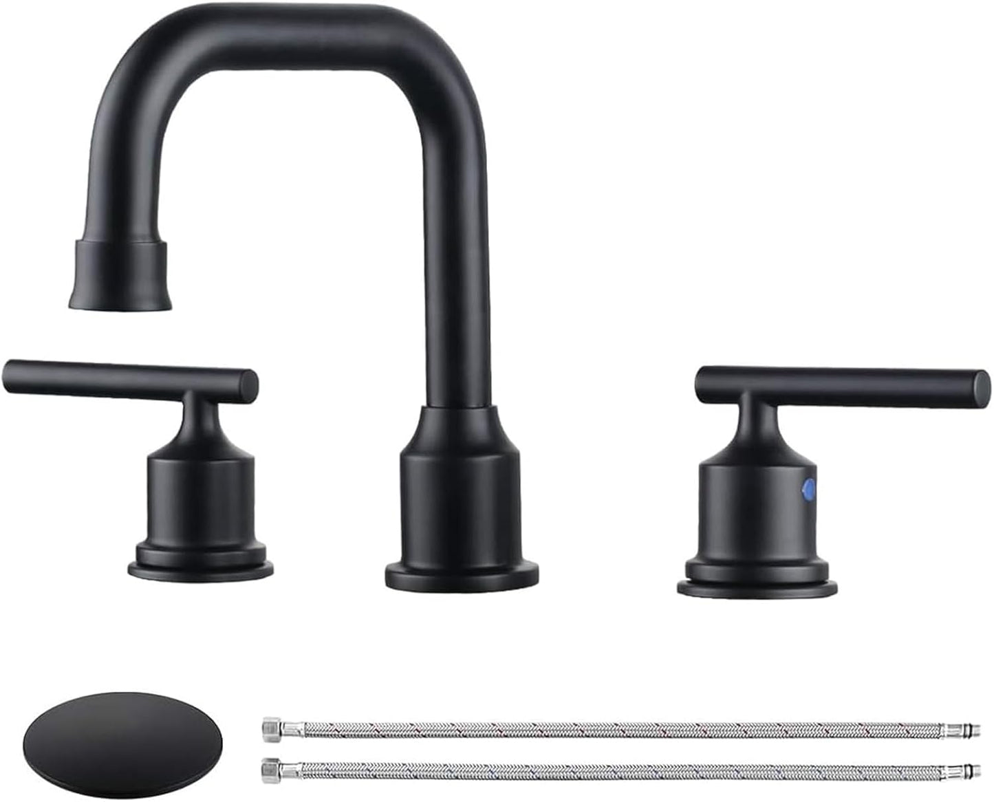 WOWOW Two Handles Widespread Bathroom Faucet with Swivel Spout