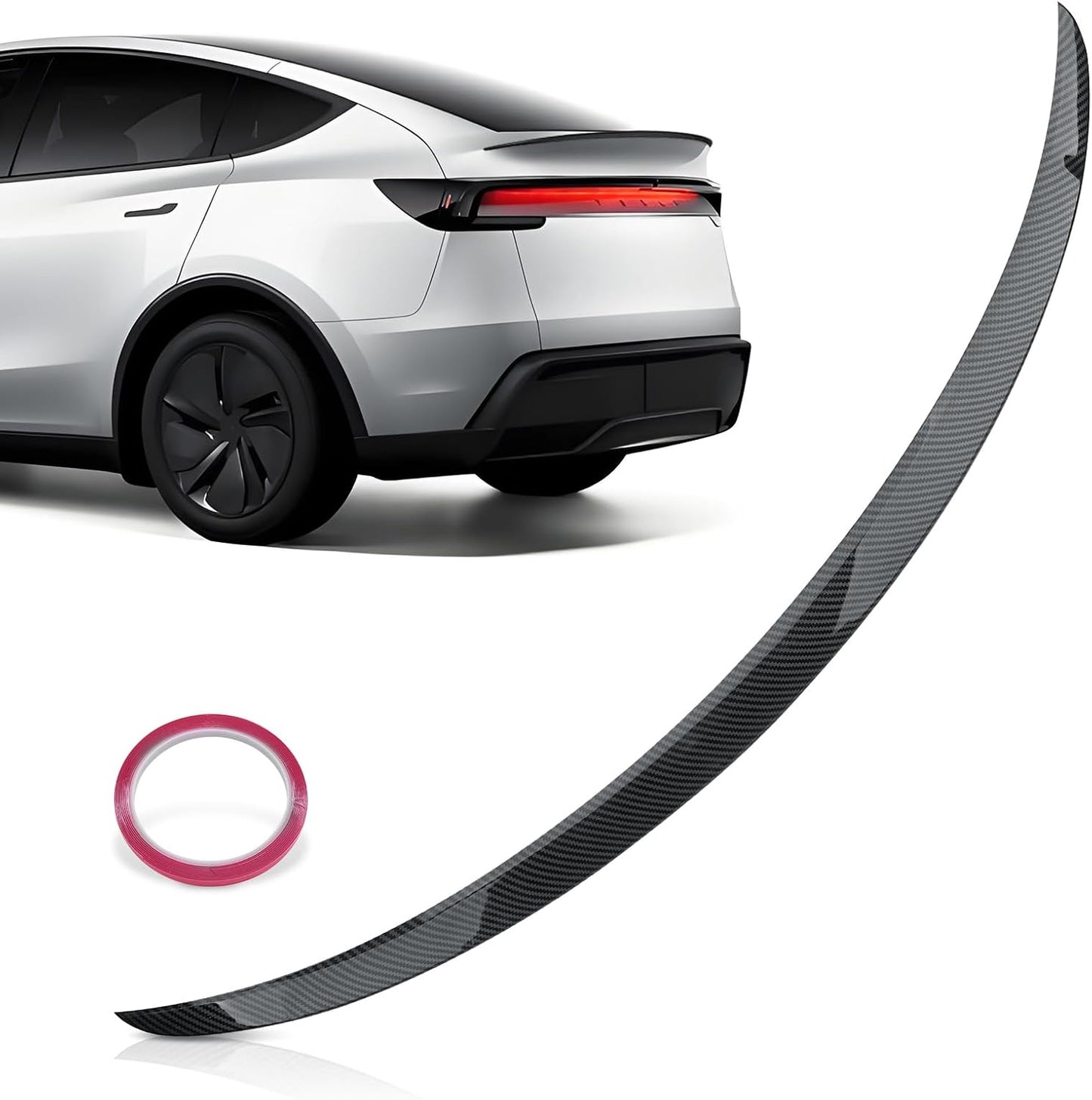 Rear Spoiler for Tesla Model Y 2025 2026 - Gloss Carbon Fiber