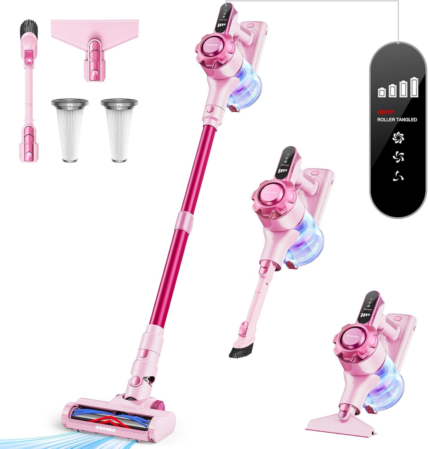 Trucozie Cordless Vacuum: 45mins Runtime, Powerful Suction