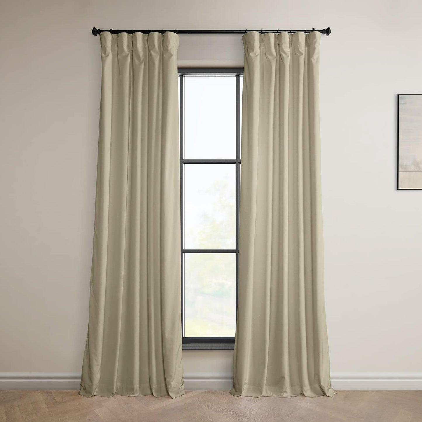 Heritage Plush Velvet Curtains for Room Darkening in Macchiato Beige