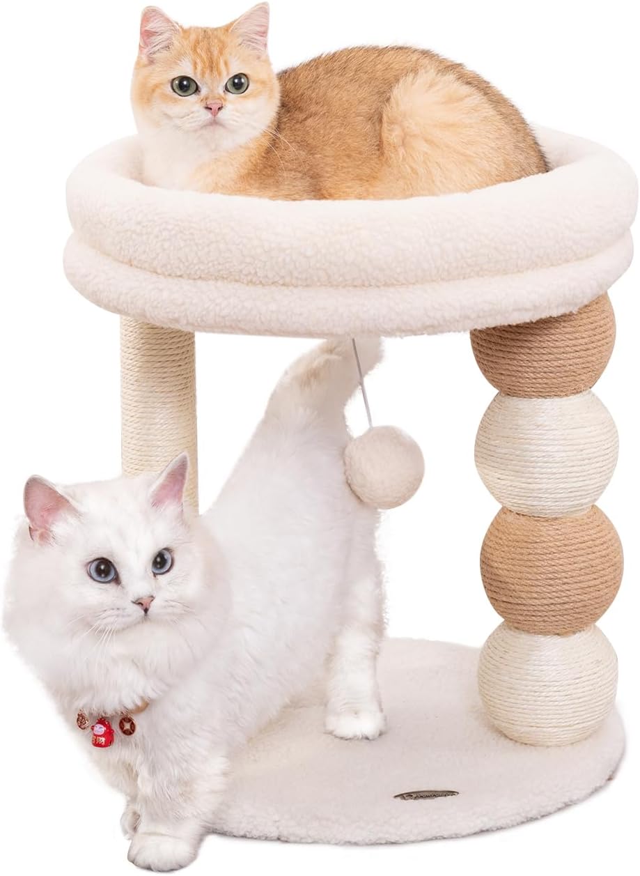 Small Cat Tree for Indoor Cats with Cozy Plush Top Perch