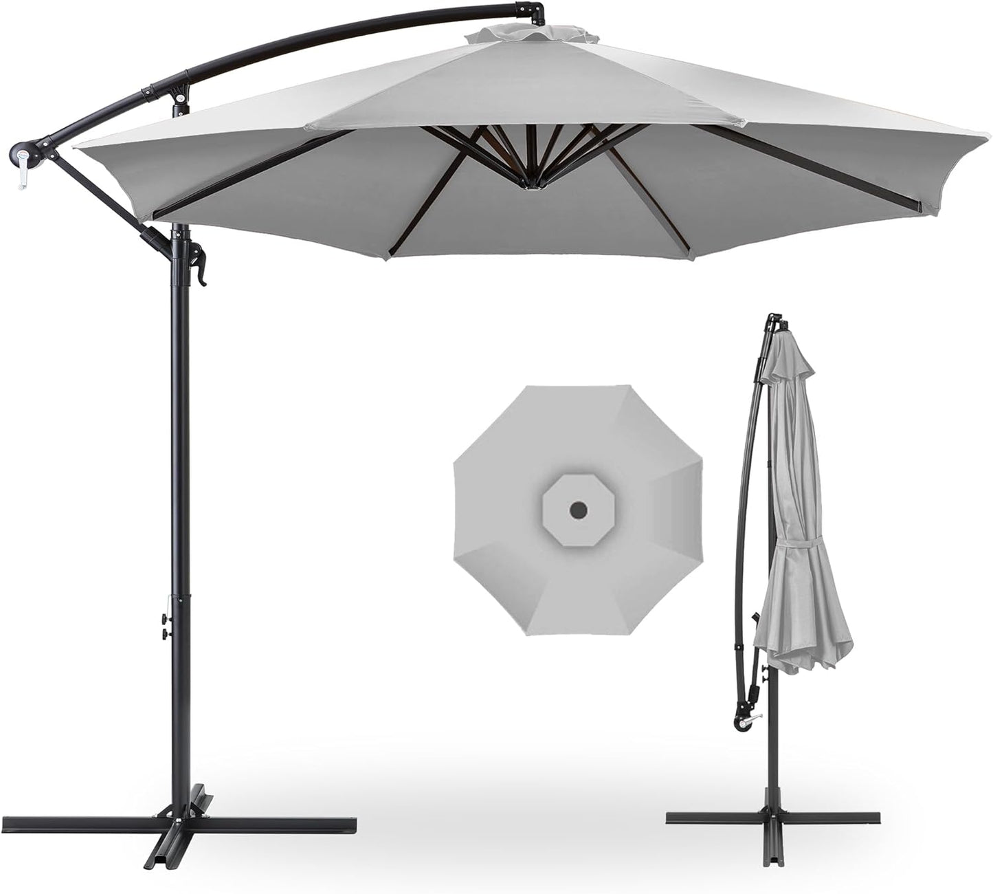 10ft Offset Hanging Market Patio Umbrella for Outdoor Comfort