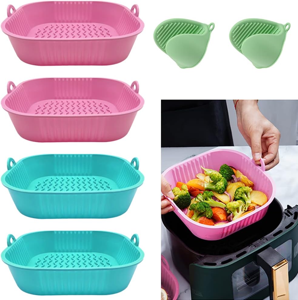 Reusable 9 Air Fryer Silicone Liners - 4 Pack