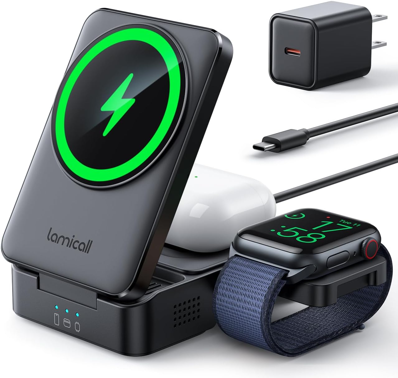 Lamicall 3-in-1 Foldable MagSafe Charger