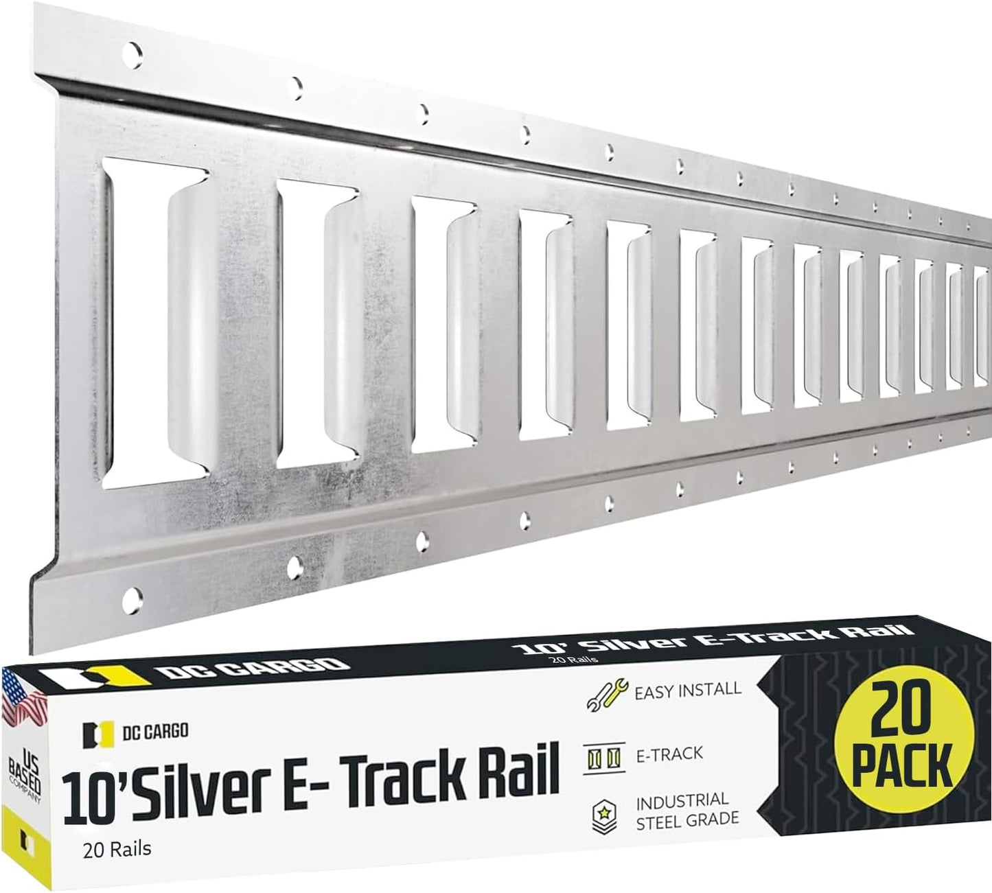 Ten 10-ft E Track Tie-Down Rails for Secure Cargo Transport