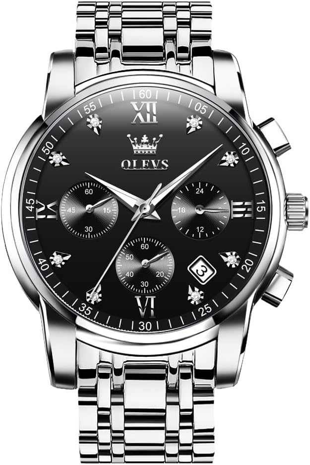 OLEVS Men's Luxury Chronograph Watch - Big Face, Easy Read, Elegant Design