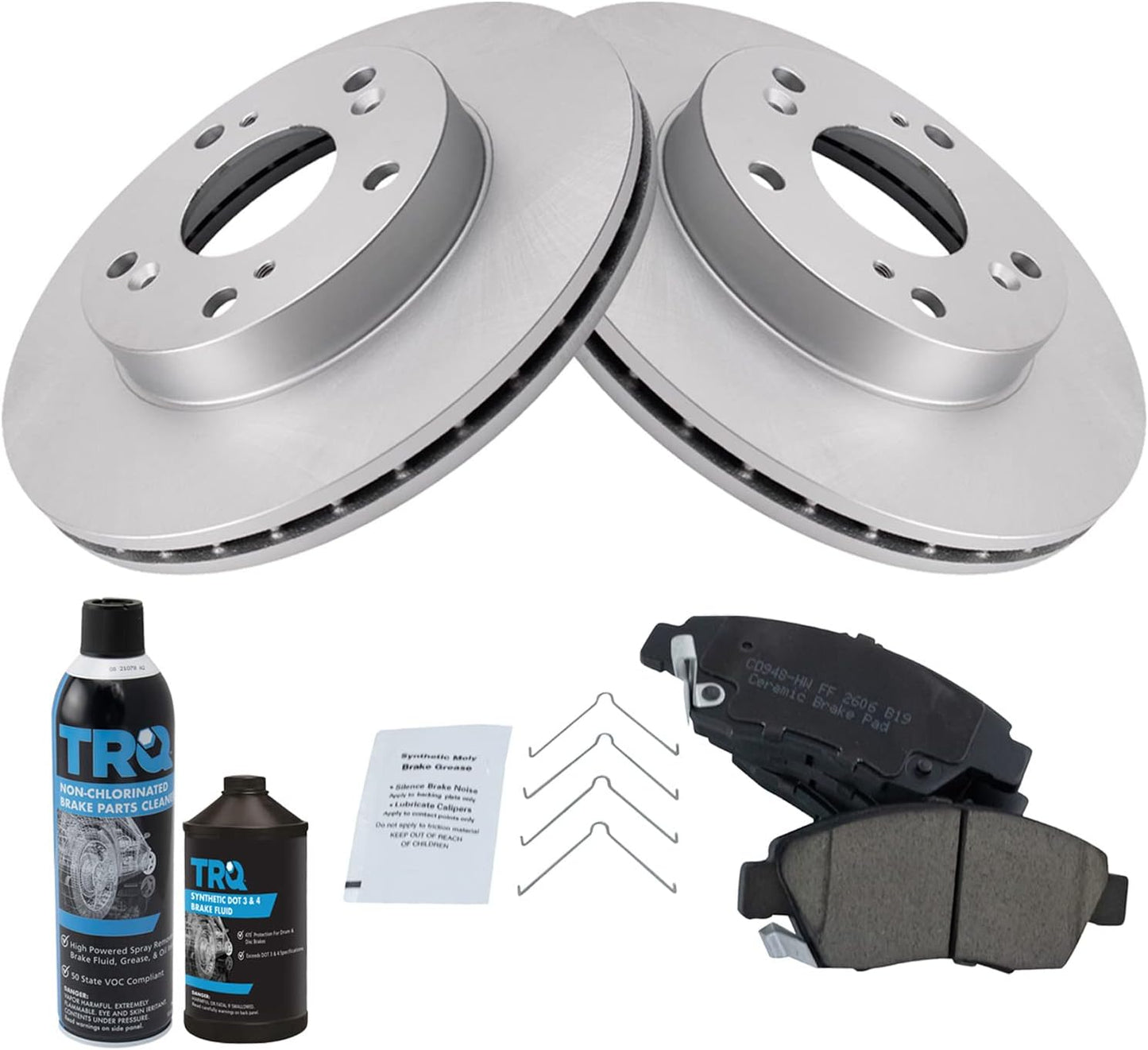 TRQ Front Brake Pad & Rotor Kit for Acura RSX & Honda Civic