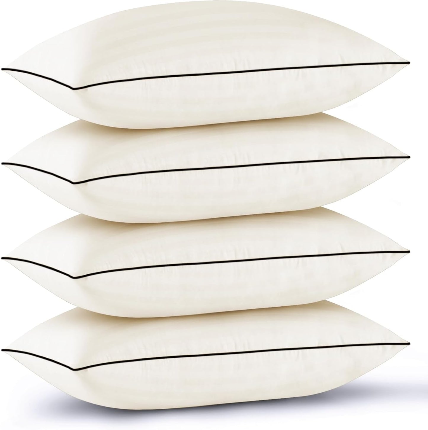 Cooling Supportive Queen Size Pillows Set of 4 for Sleepers