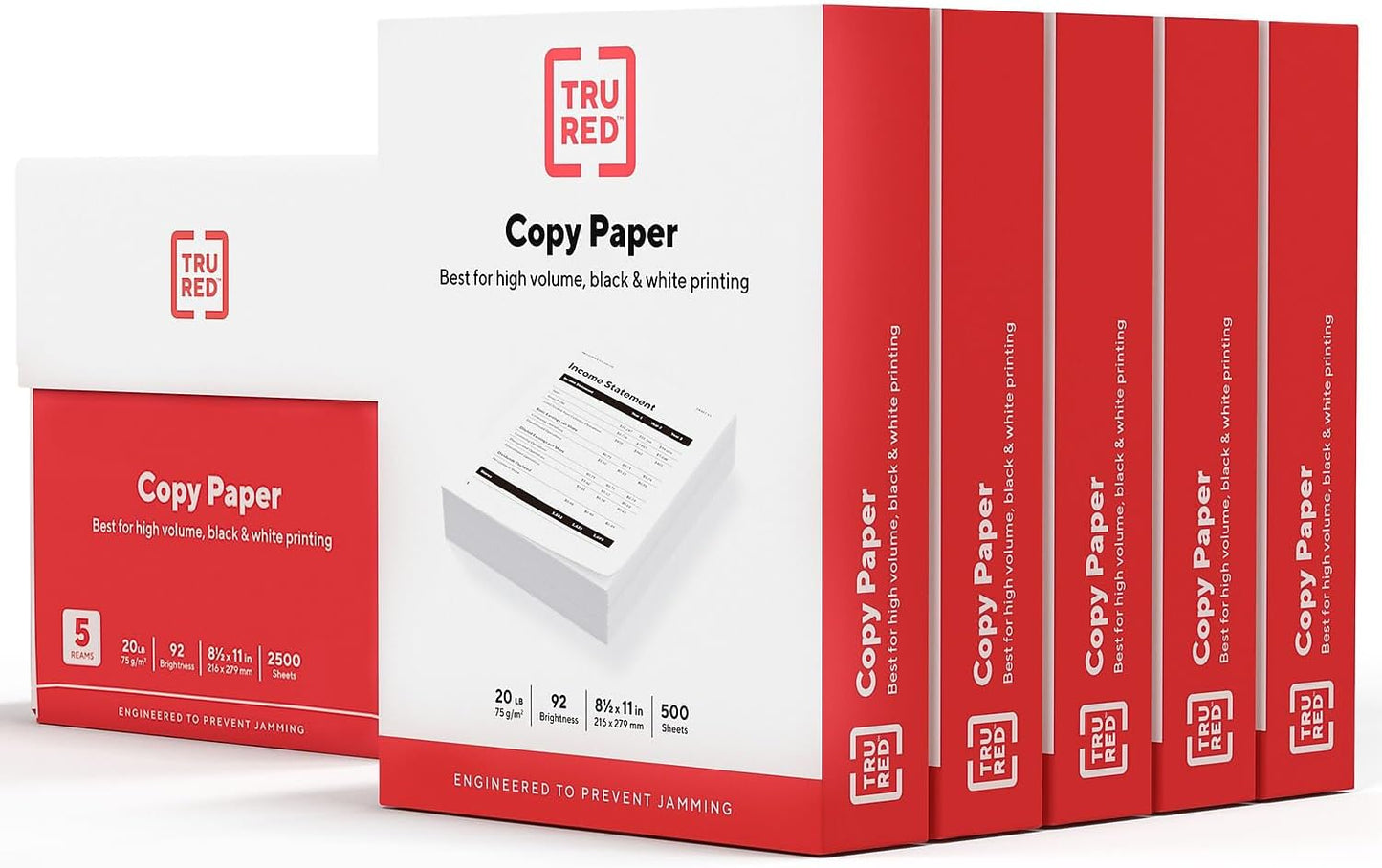 TRU RED 8.5ft x 11ft White Copy Paper for Office Use 500 Sheets
