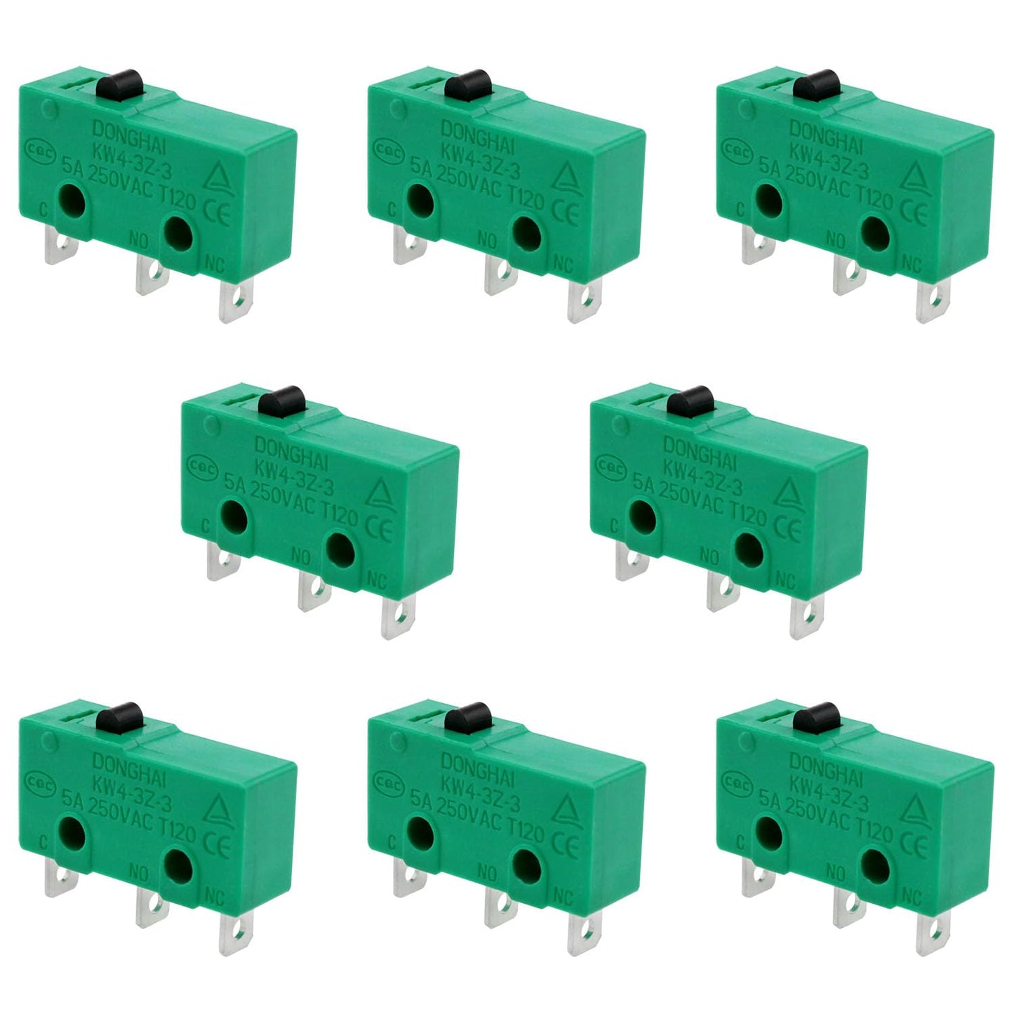 Green KW4-3Z Micro Travel Limit Switch x8 - High Precision